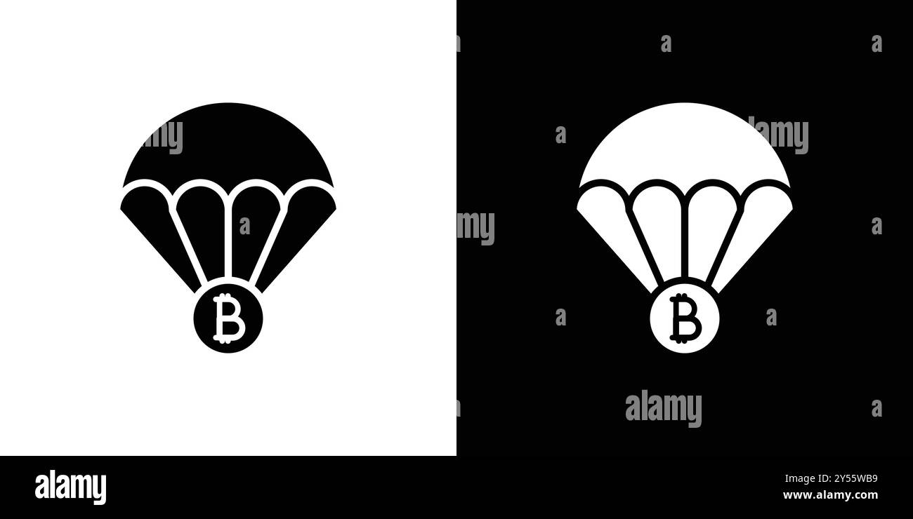 Bitcoin airdrop icon linear logo mark set collection in black and white  Stock Vector Image & Art - Alamy
