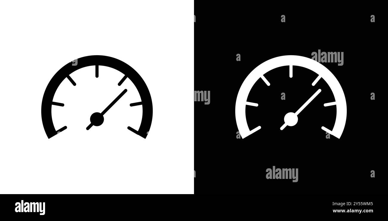 Car speedometer icon linear logo mark set collection in black and white ...