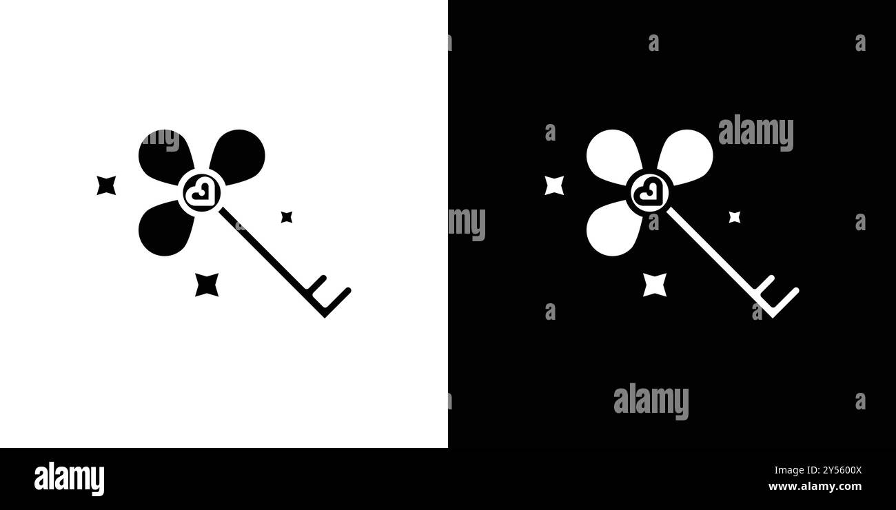 Magic Key icon linear logo mark set collection in black and white Stock ...