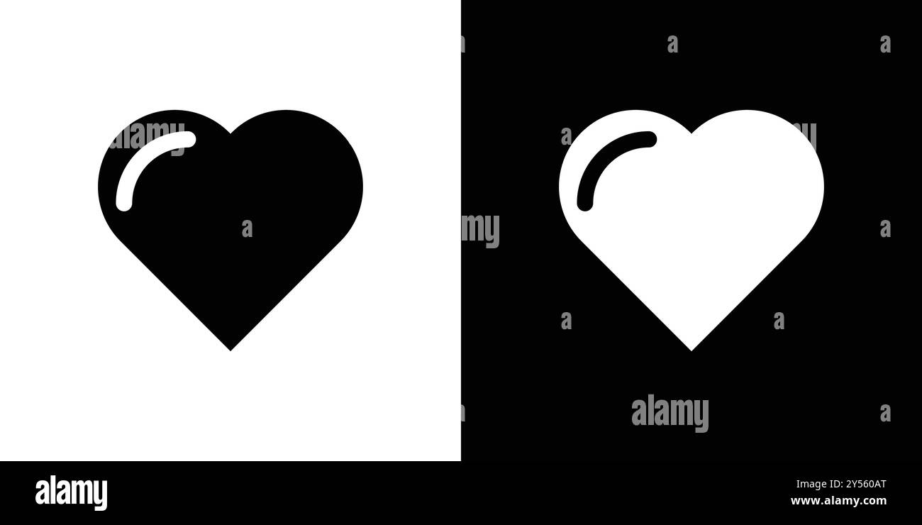 Heart icon linear logo mark set collection in black and white Stock ...