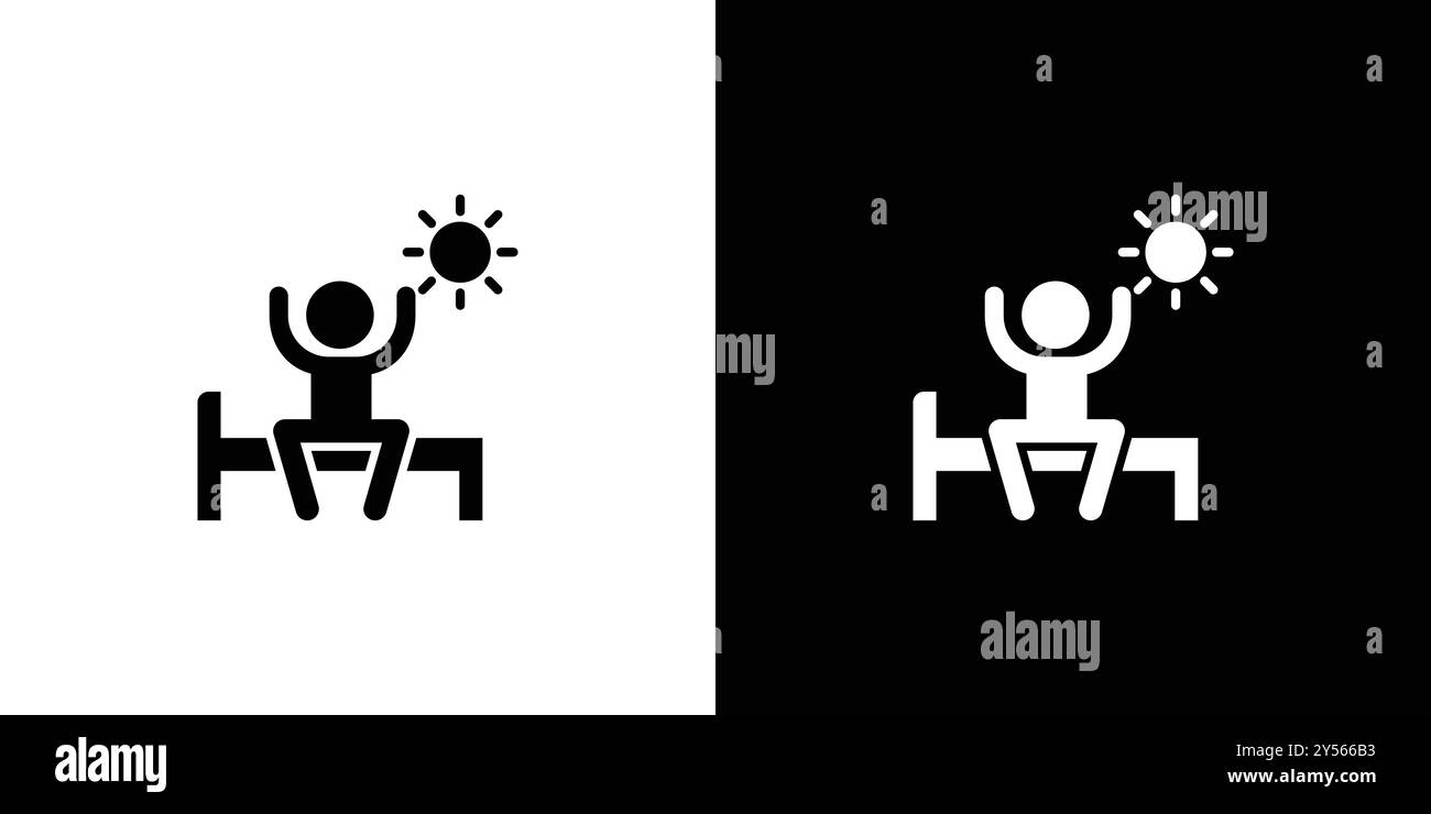Wake up in the morning icon linear logo mark set collection in black ...