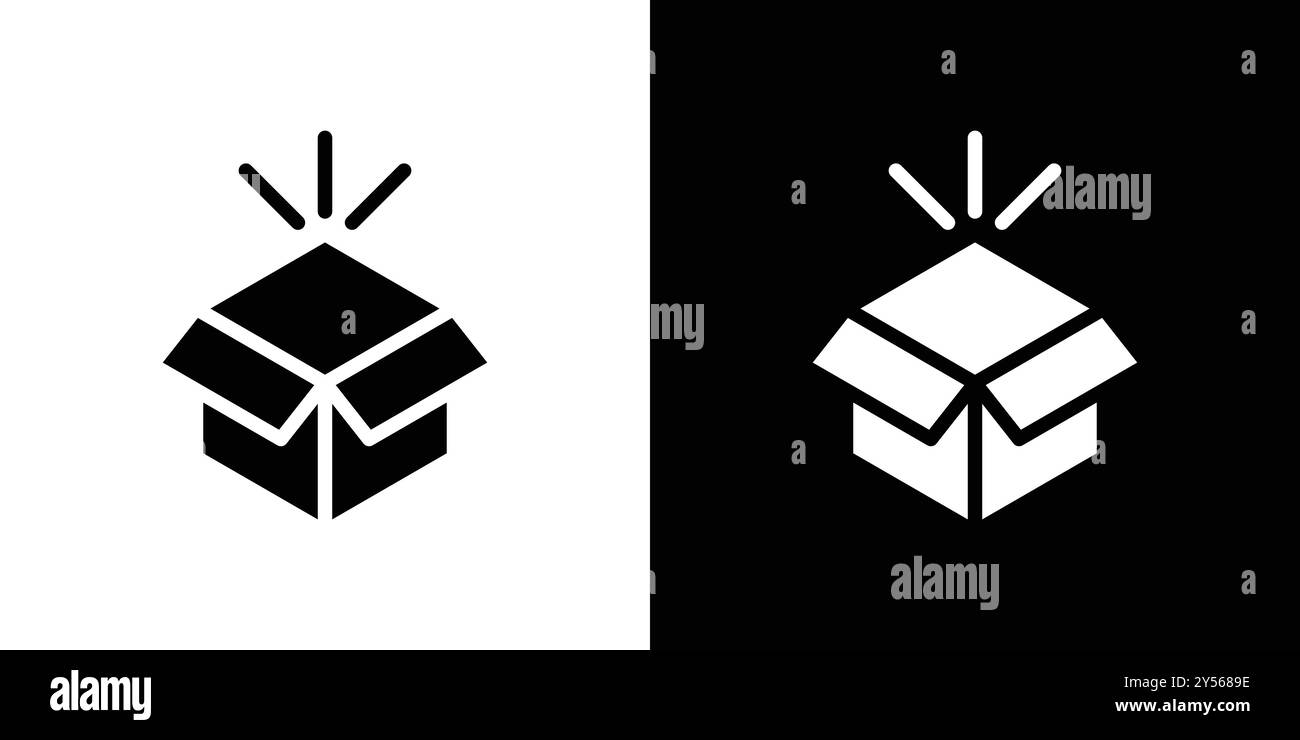 Unpack icon linear logo mark set collection in black and white Stock ...