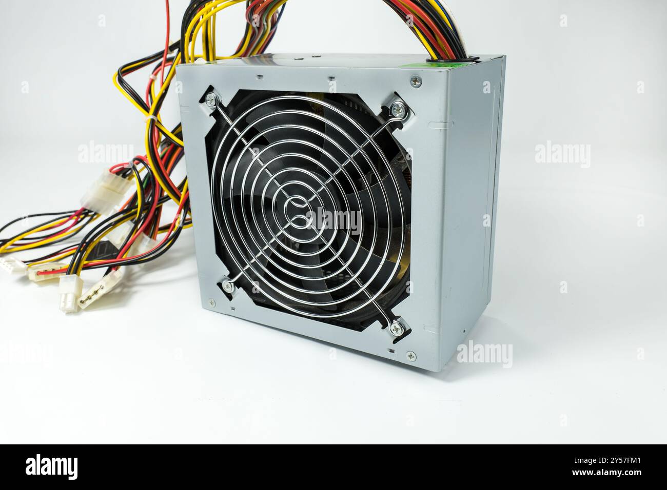 Computer power supply box with a cables Stock Photo
