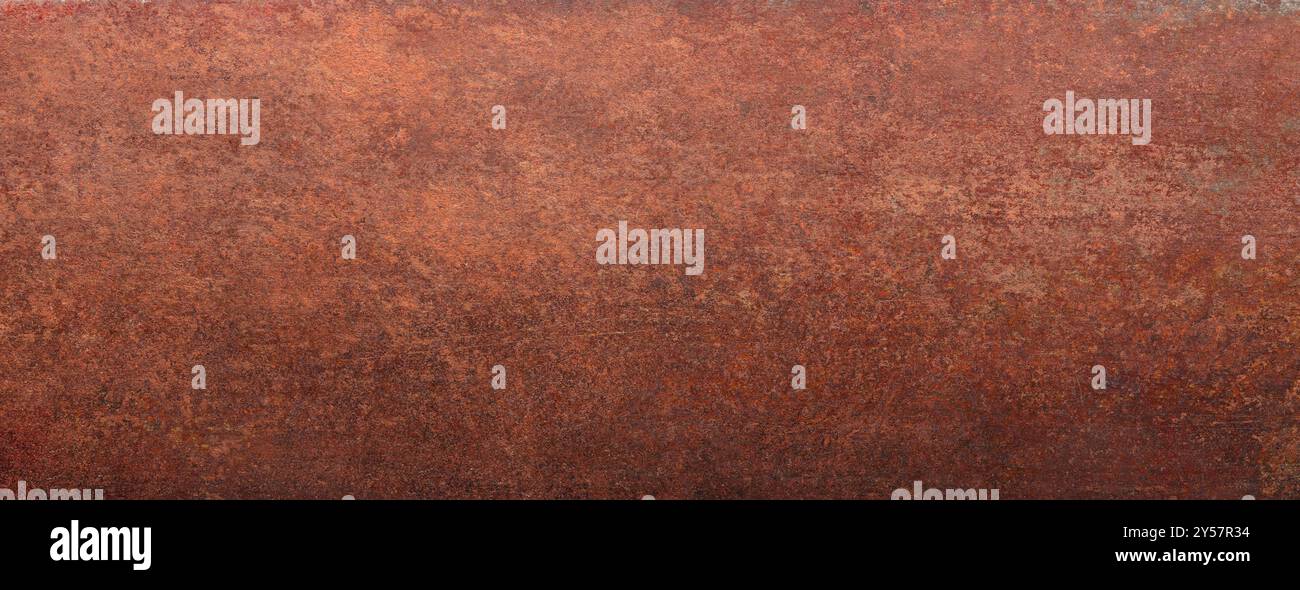 weathered iron surface, panoramic background. rusty metal texture Stock Photo