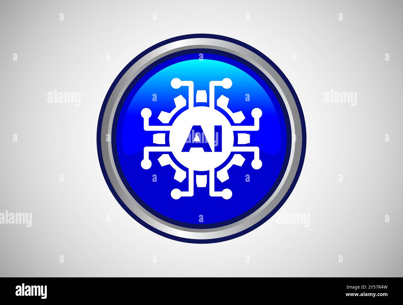Artificial Intelligence icon button For Mobile and Web Stock Vector ...