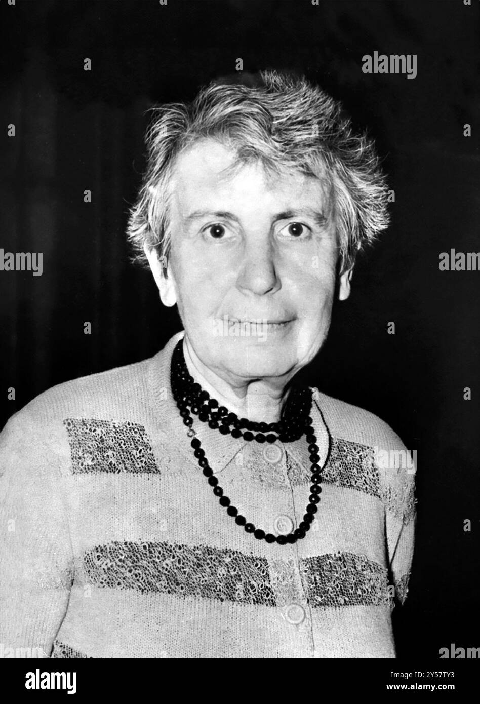 Anna Freud. Portrait of the British psychoanalyist, Anna Freud  (1895-1982) in 1957 Stock Photo