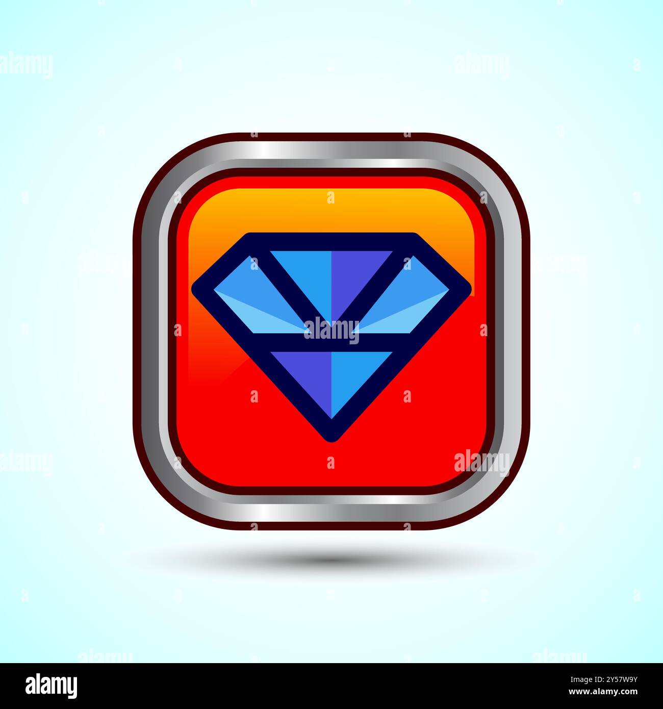 Diamond Icon Button Design Illustration. Jewel and Gem Icon Stock ...
