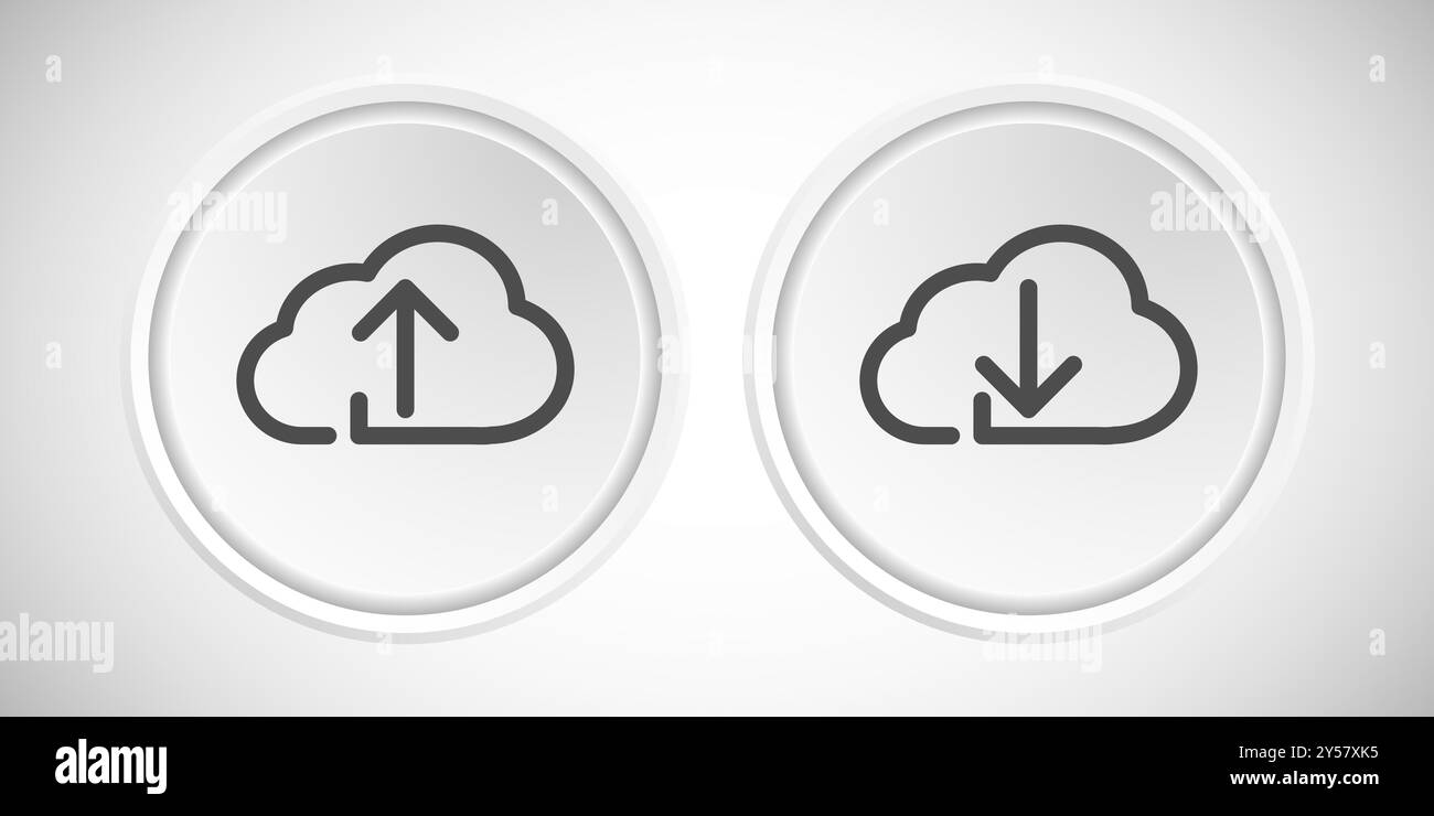 Download And Upload Arrow Icon Button Set Design Illustration Stock ...