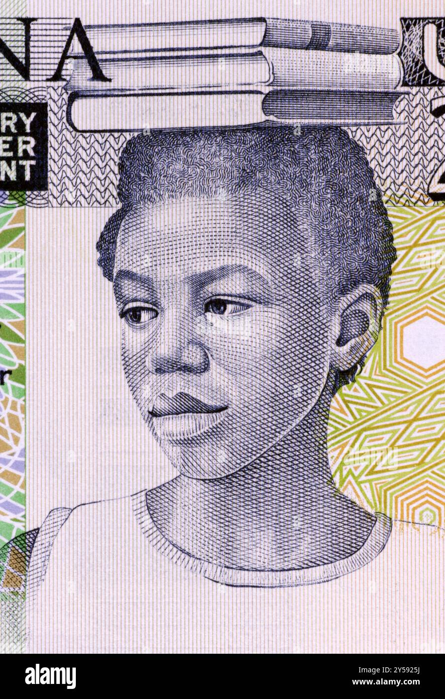 School Girl on 2 Cedis 1979 Banknote from Ghana Stock Photo - Alamy