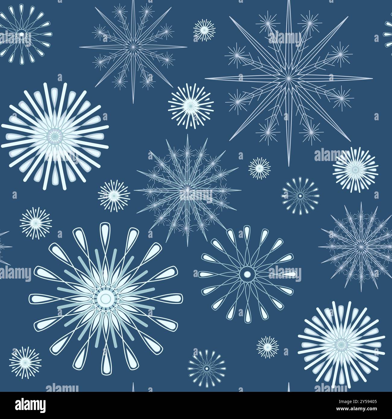 Seamless holiday pattern with snowflakes vector illustration Stock Vector