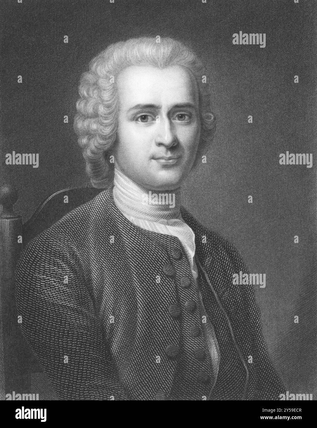 Jean-Jacques Rousseau (1712-1778) on engraving from the 1800s. Major ...