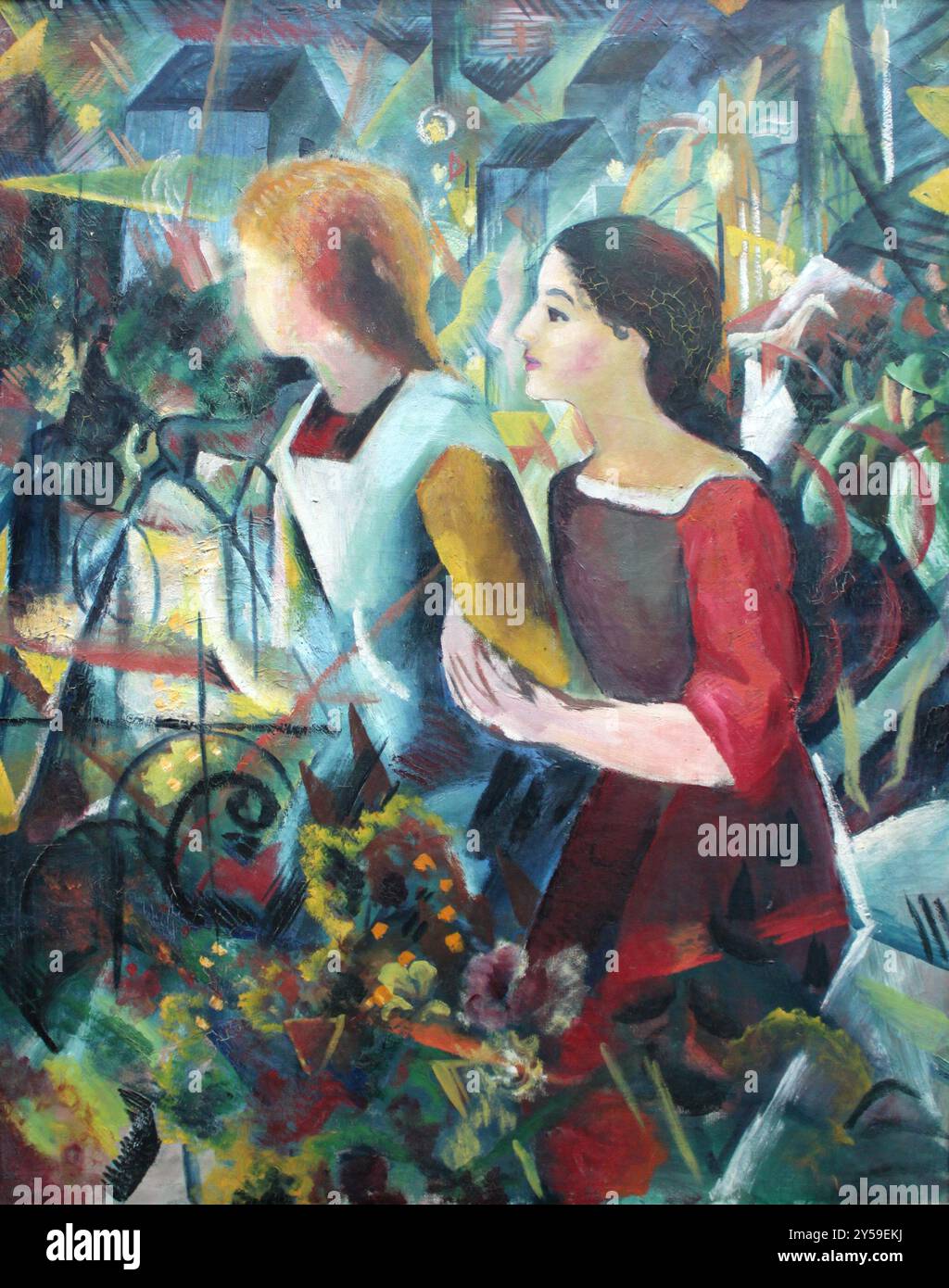 Two girls, 1913, Städelsches Kunstinstitut August Macke Stock Photo