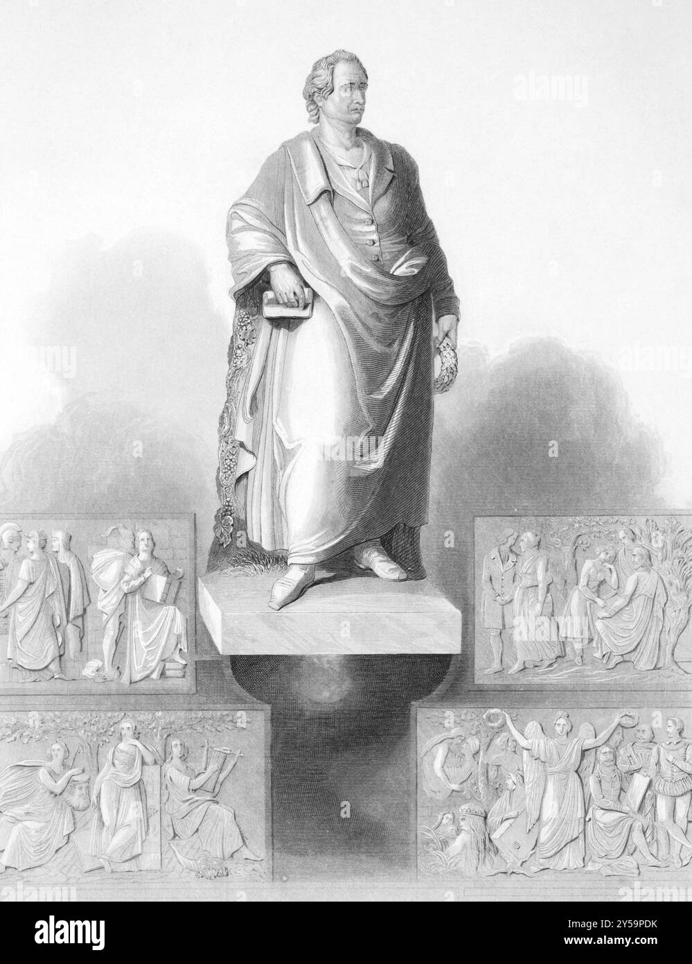 Johann Wolfgang von Goethe (1749-1832) monument in Frankfurt on ...