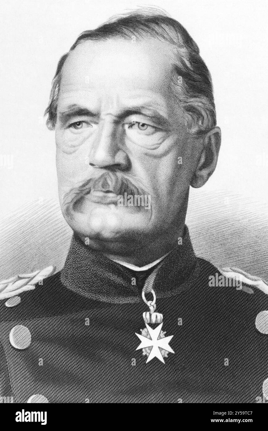 Albrecht von Roon (1803-1879) on engraving from the 1800s. Prussian ...
