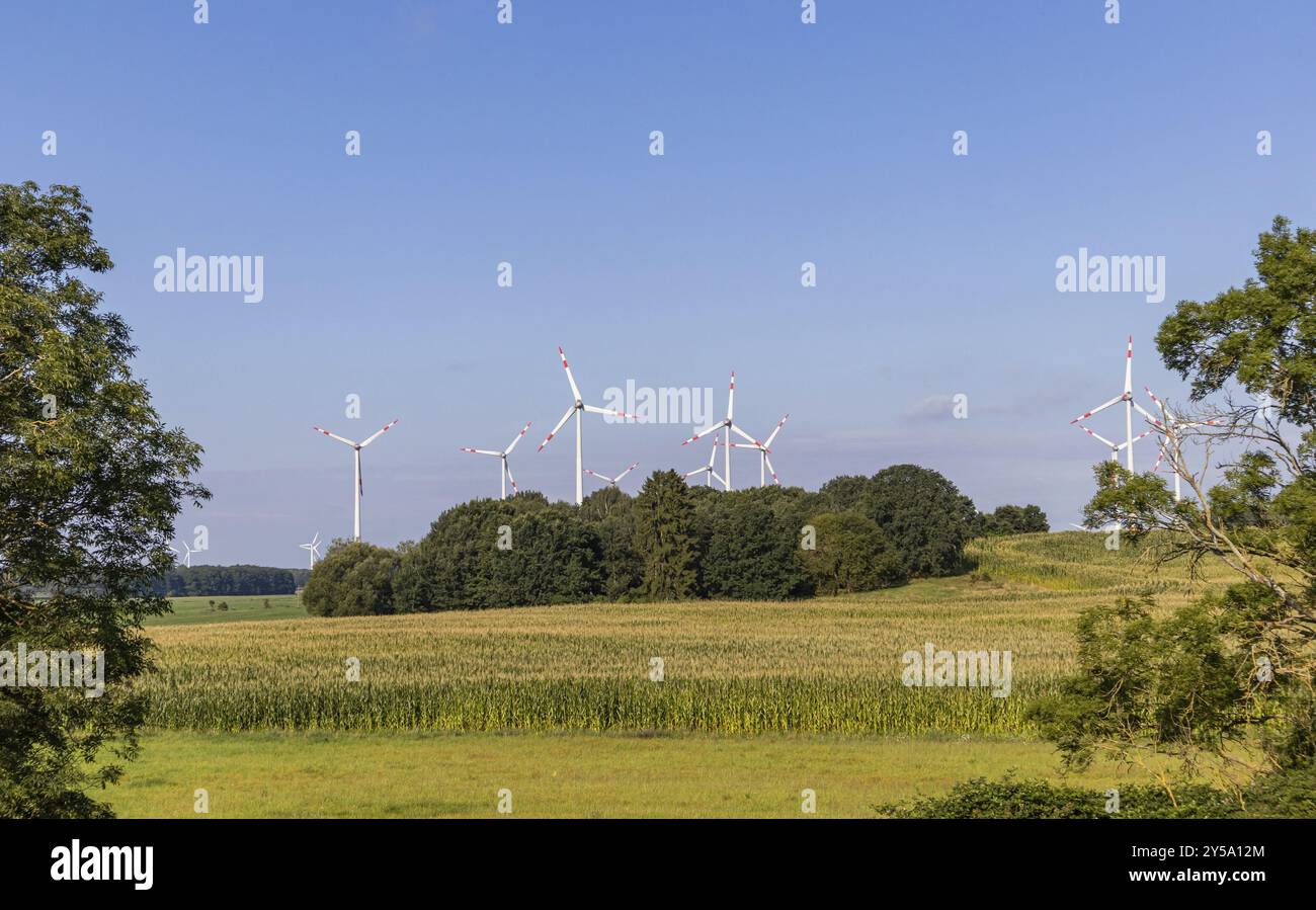 Wind turbines in the landscape Stock Photo - Alamy