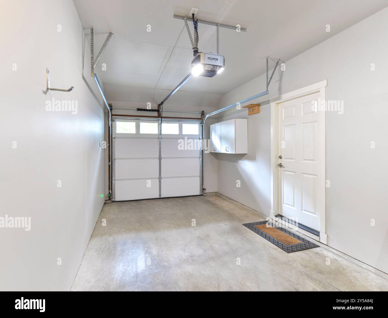 Modern residential empty garage interior Stock Photo