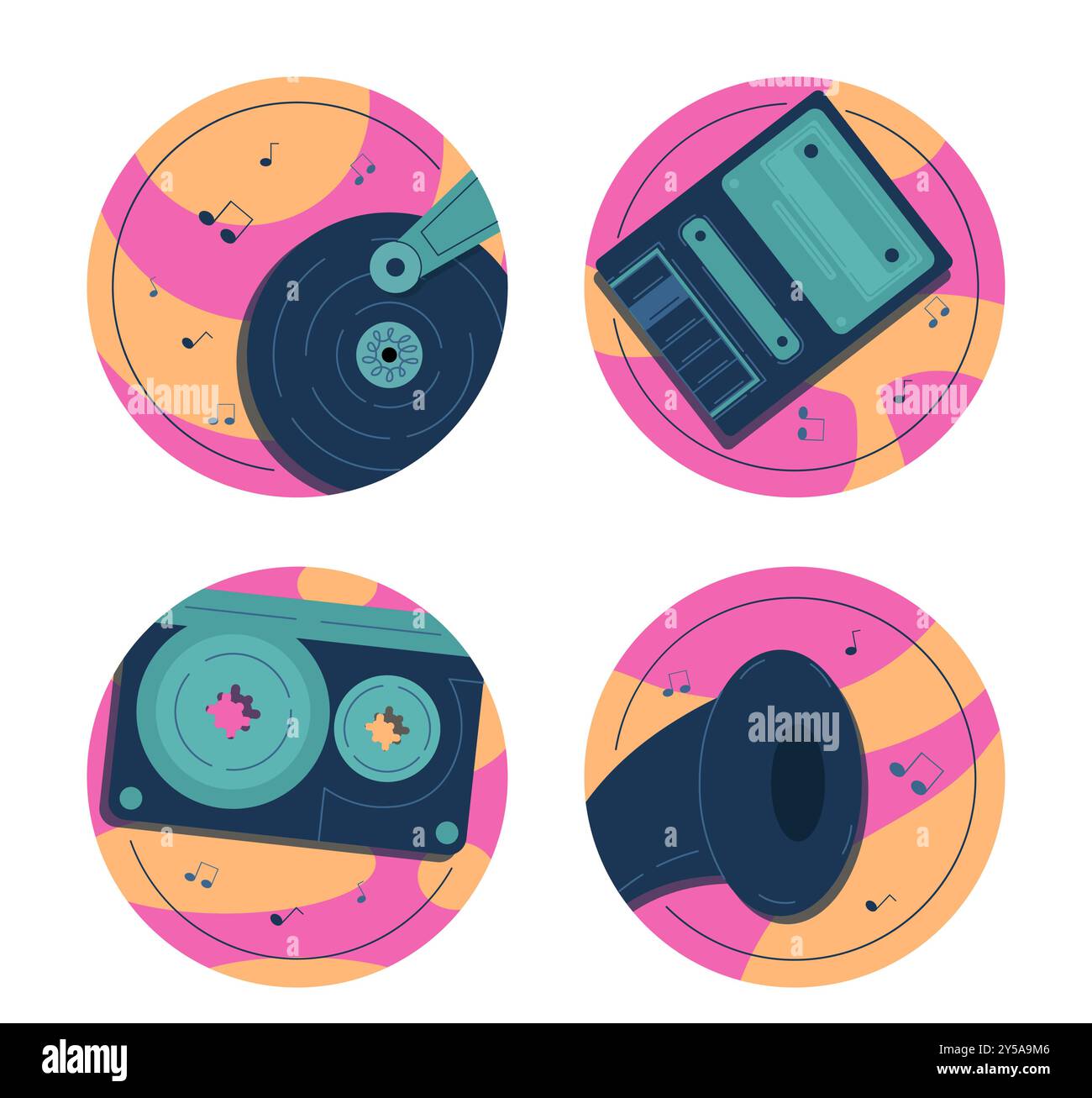 Recorder Instrument Sticker Tape disk Stock Vector Images - Alamy