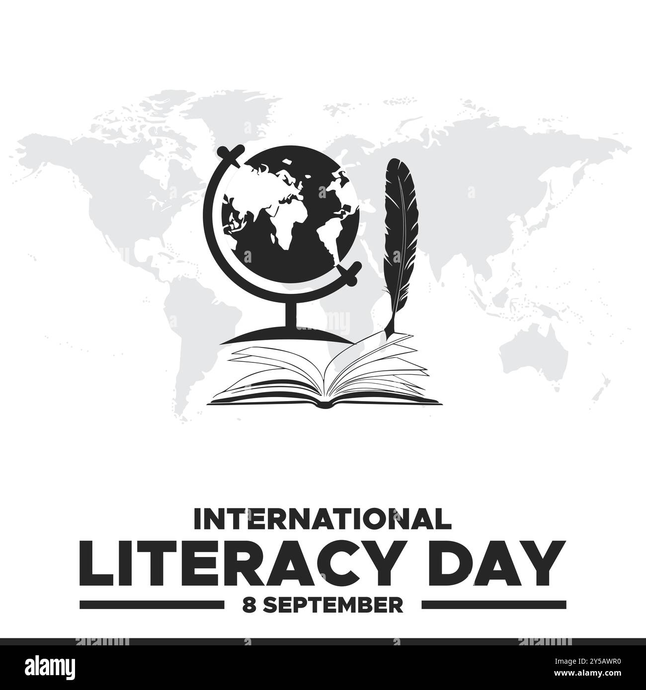 international literacy day, 8 September, literacy day greeting card ...