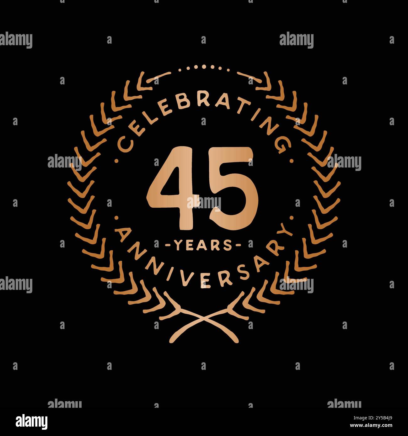 45 years design template. 45th vector and illustration Stock Vector