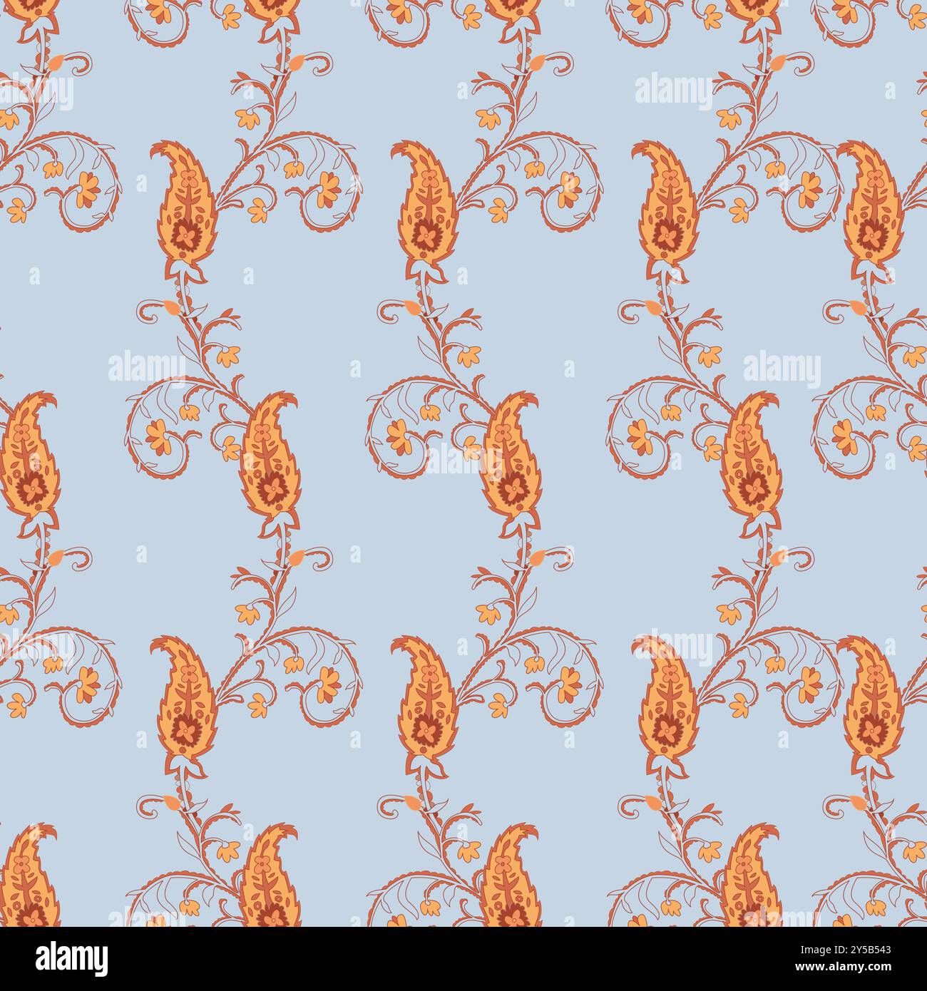 Blue and Orange Paisley Design Stock Vector Image & Art - Alamy