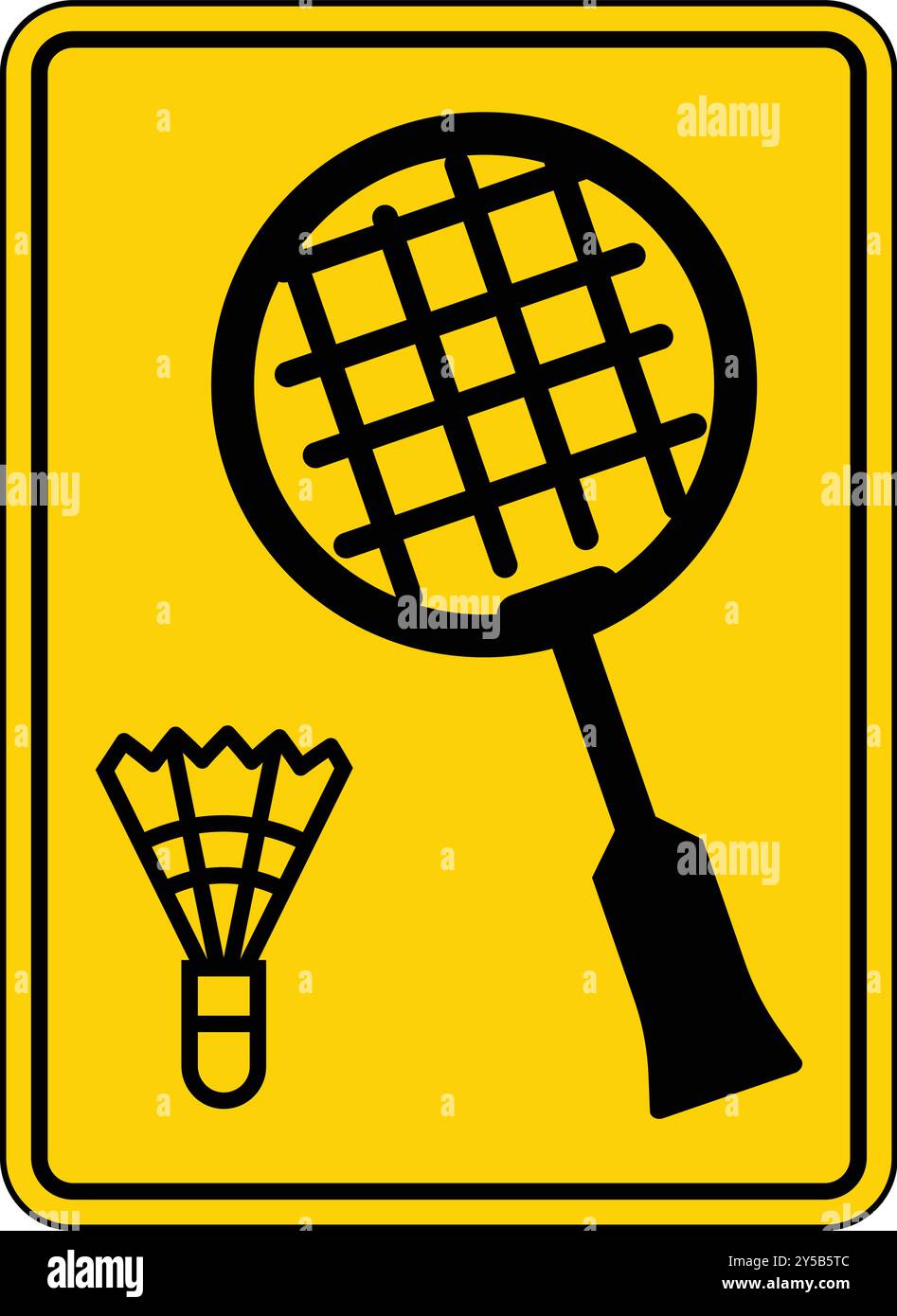Badminton Black Icon On White Background Stock Vector