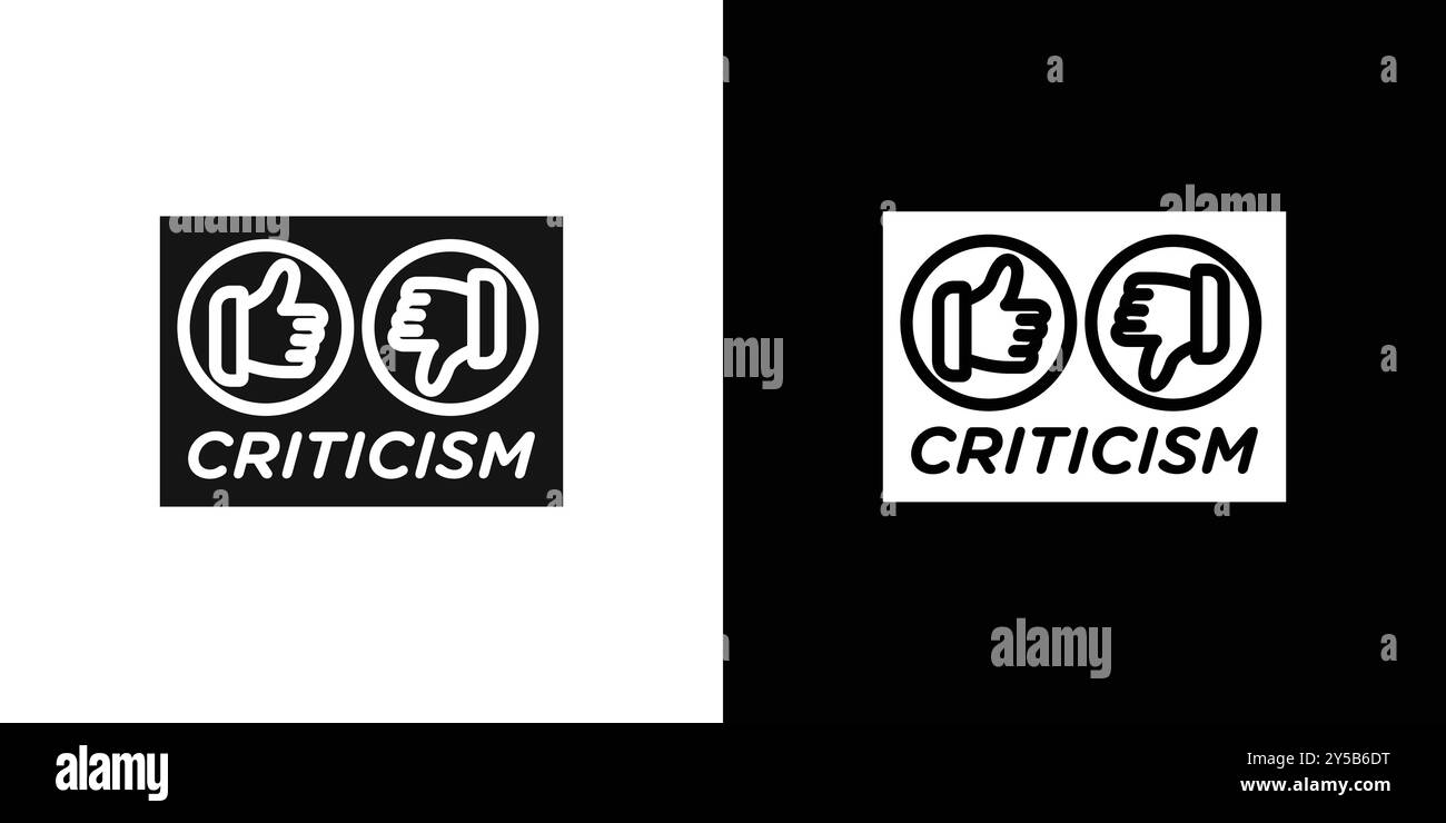 Criticism icon vector logo set collection or bundle pack group Stock Vector