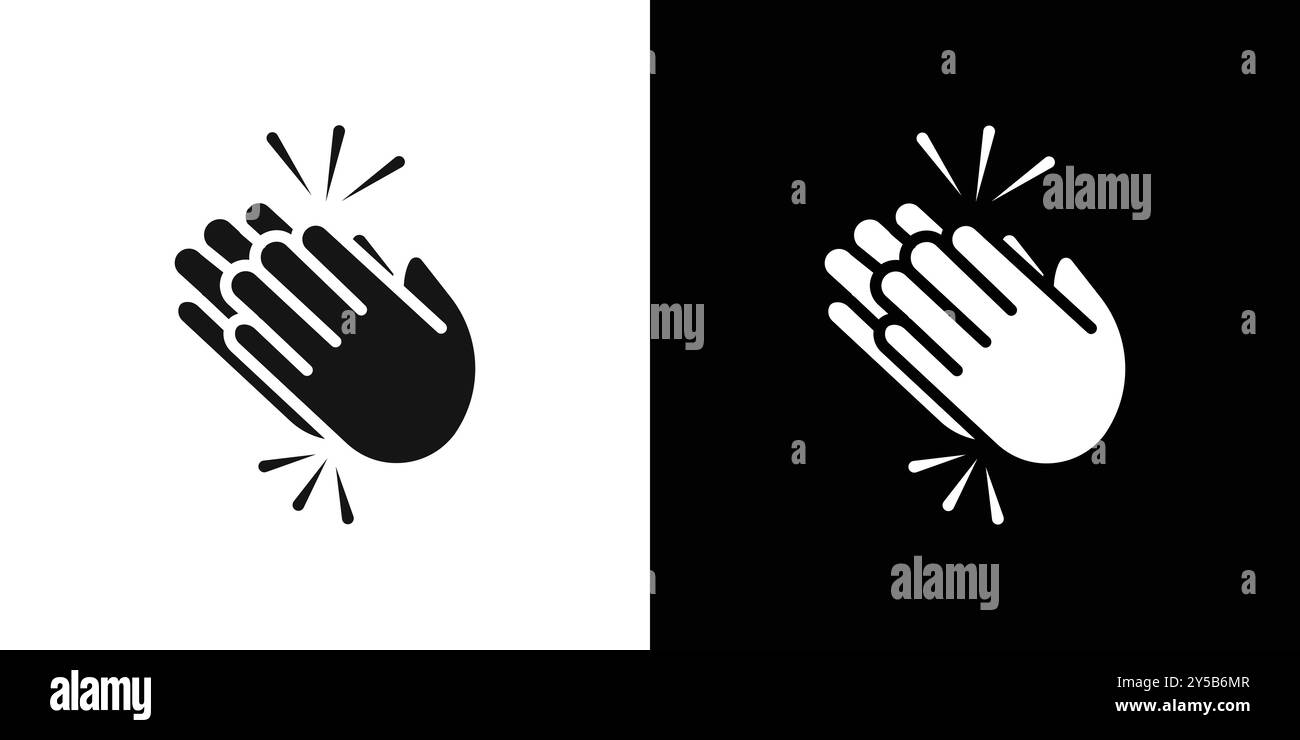 Clapping hand icon vector logo set collection or bundle pack group Stock Vector