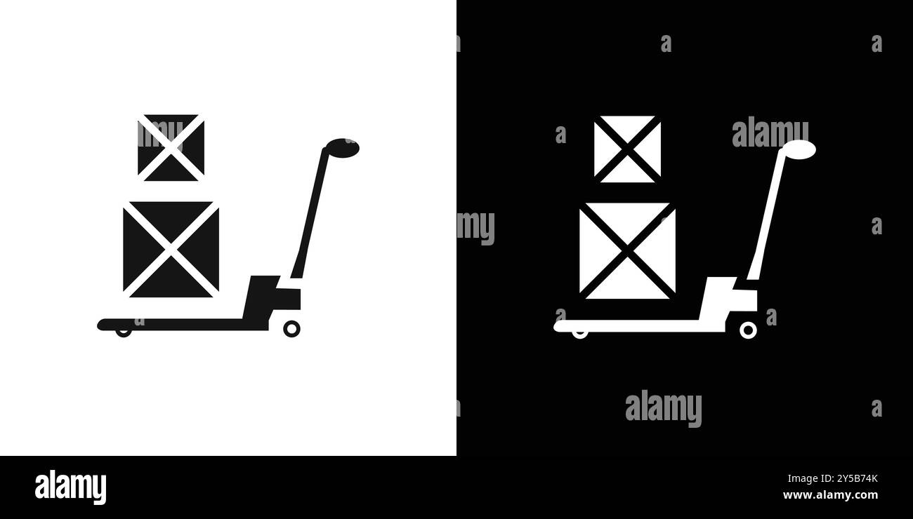 Hand pallet jack icon vector logo set collection or bundle pack group Stock Vector