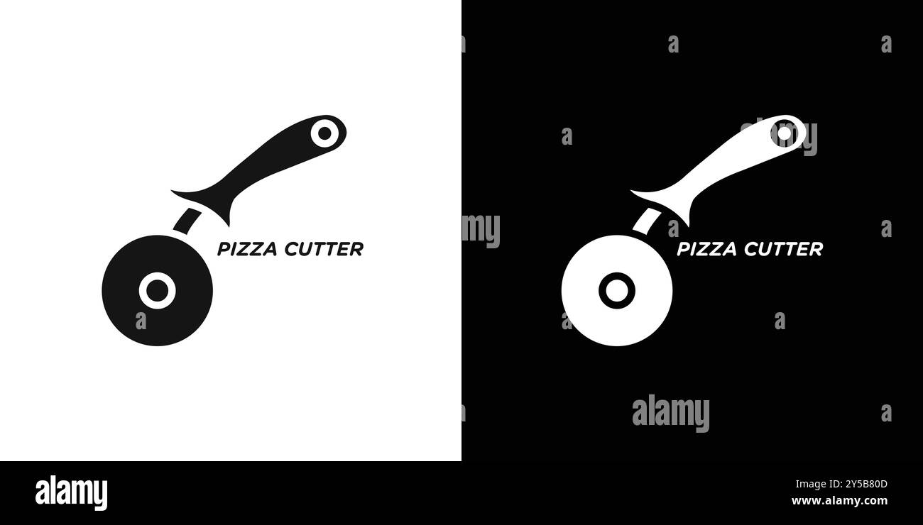 Pizza Cuttier icon vector logo set collection or bundle pack group Stock Vector