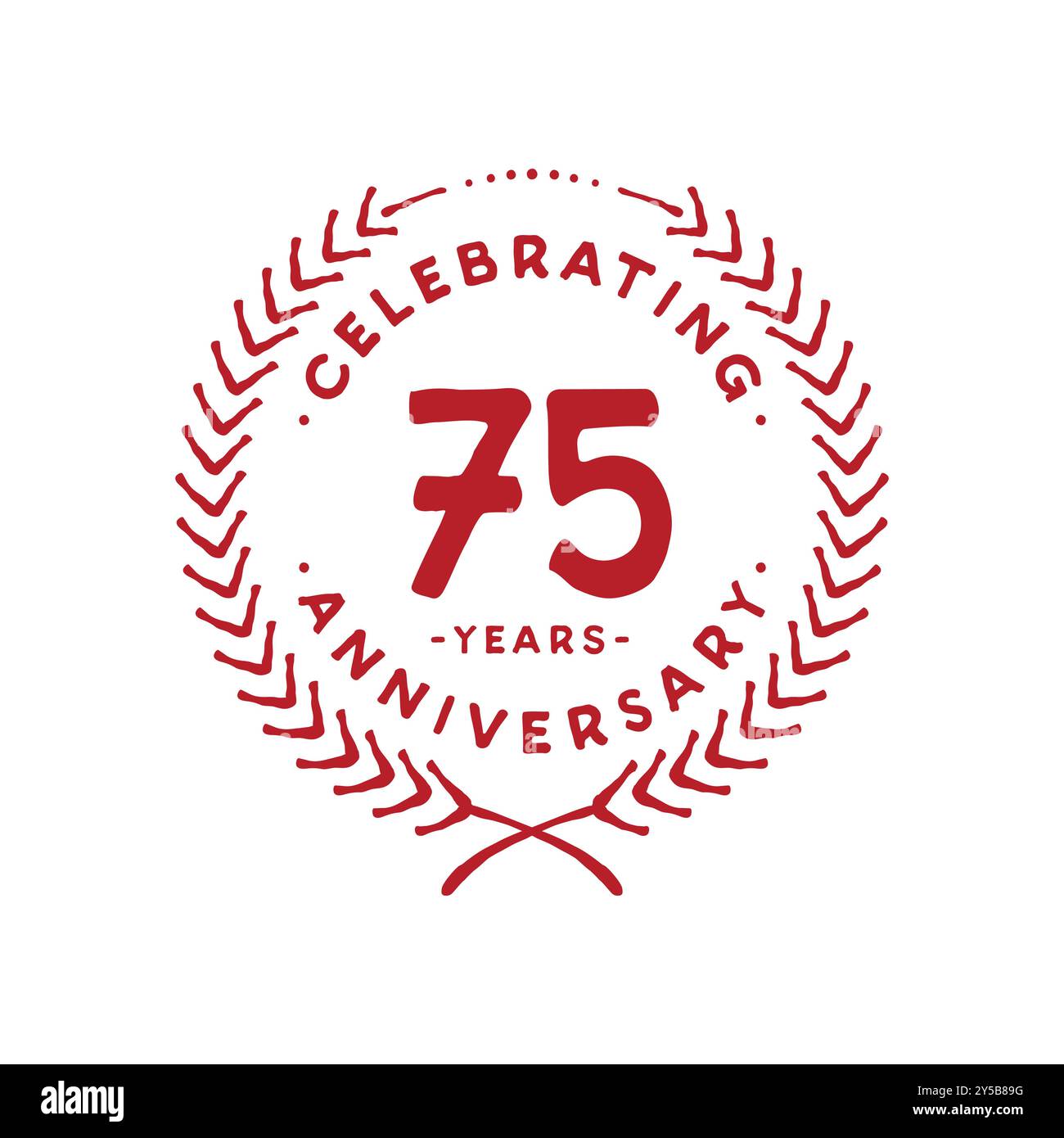 75 years design template. 75th vector and illustration. Stock Vector