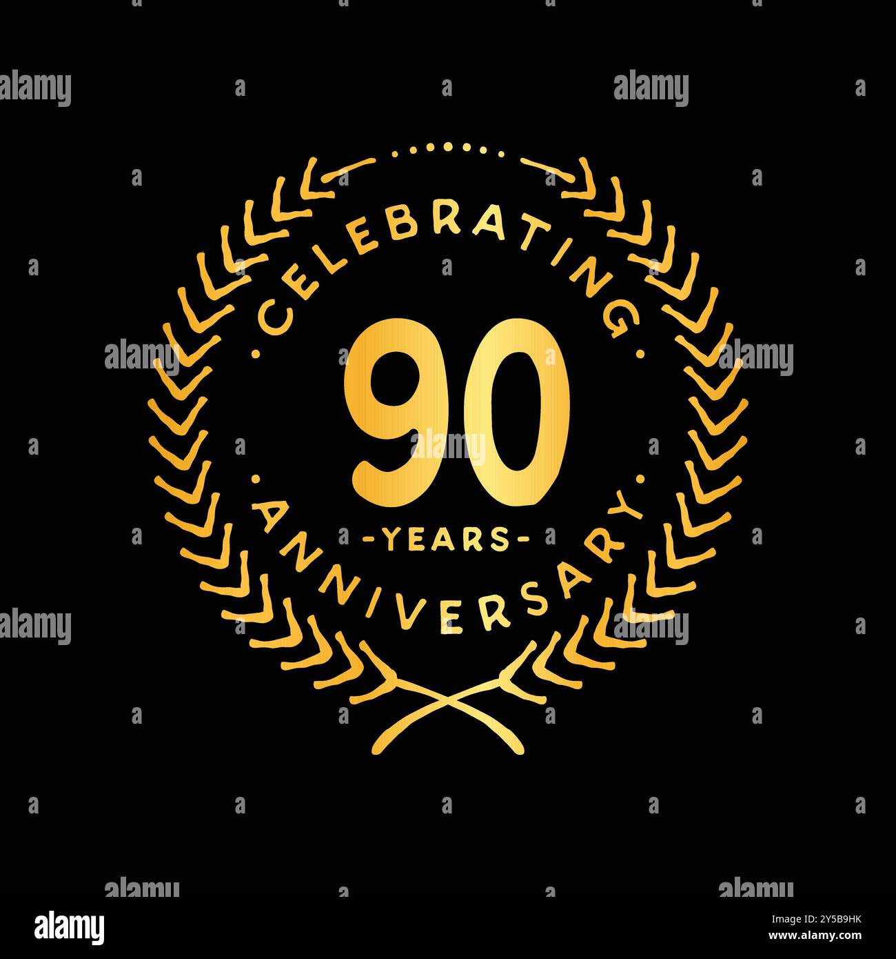 90 years design template. 90th vector and illustration Stock Vector ...
