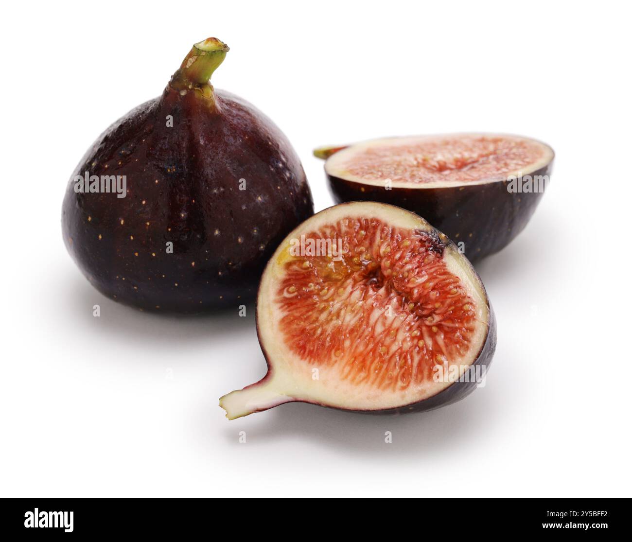 Black fig (Violette Sollies) isolated on white background Stock Photo