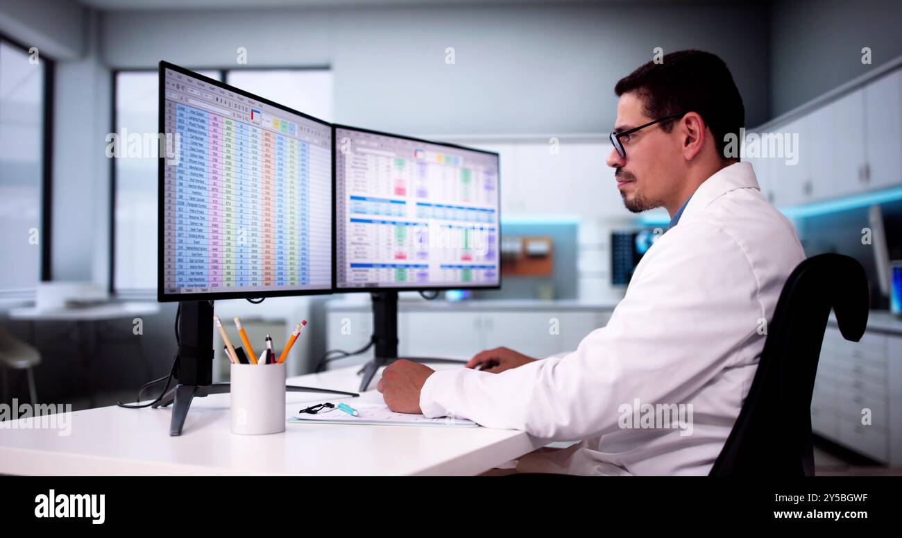 Medical Coding Bill And Billing Codes Spreadsheets Stock Photo