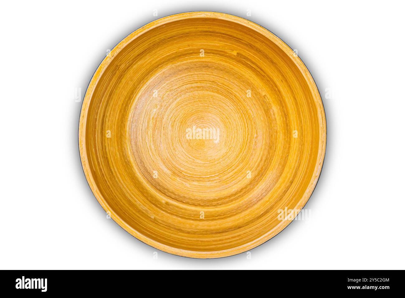 Top view of empty single gray wooden bowl isolated on white background ...