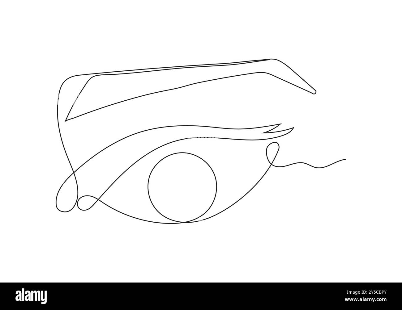 continuous line illustration of an eye, symbolizing vision, health, and ...