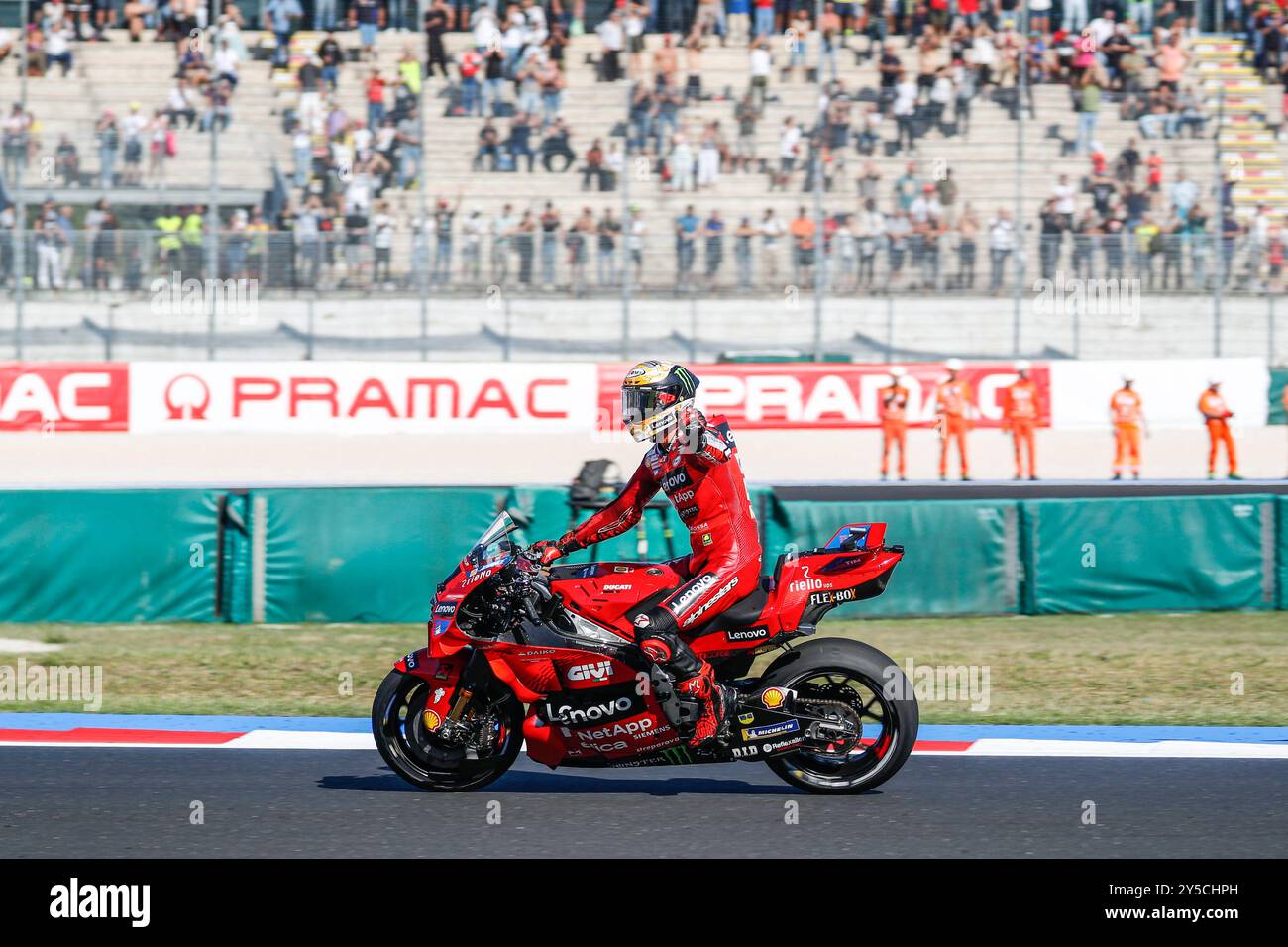 01 Francesco Bagnaia (Ita-Ducati Lenovo Team) at the end of The 2024 ...