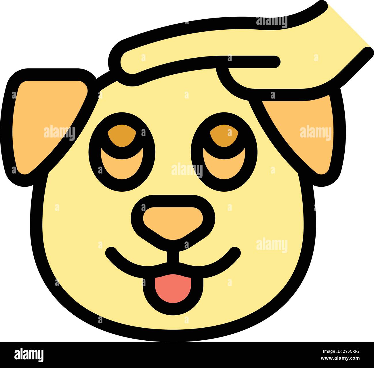 Hand petting golden retriever Stock Vector Images - Alamy