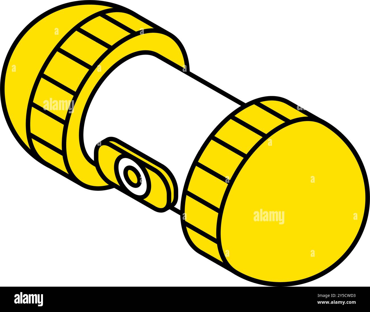 Simple line drawing of an unmanned spacecraft, isometric illustration, Vector Illustration Stock Vector
