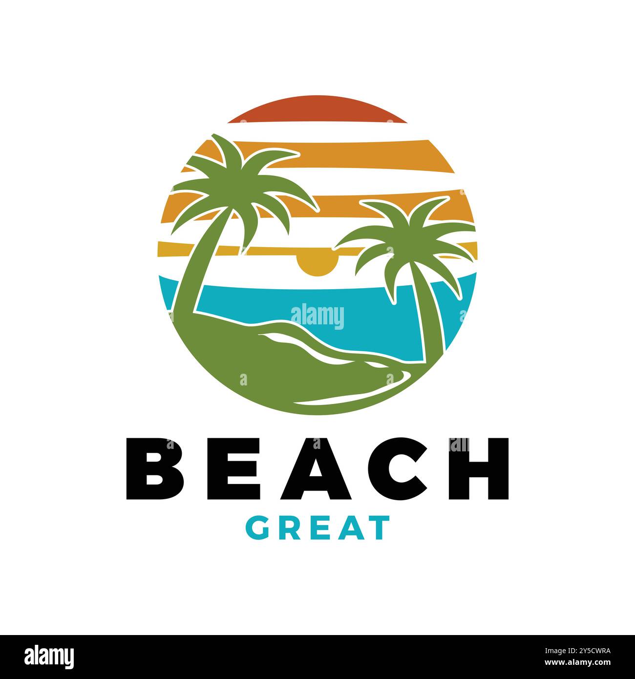 Beach Icon Logo Design Template Stock Vector