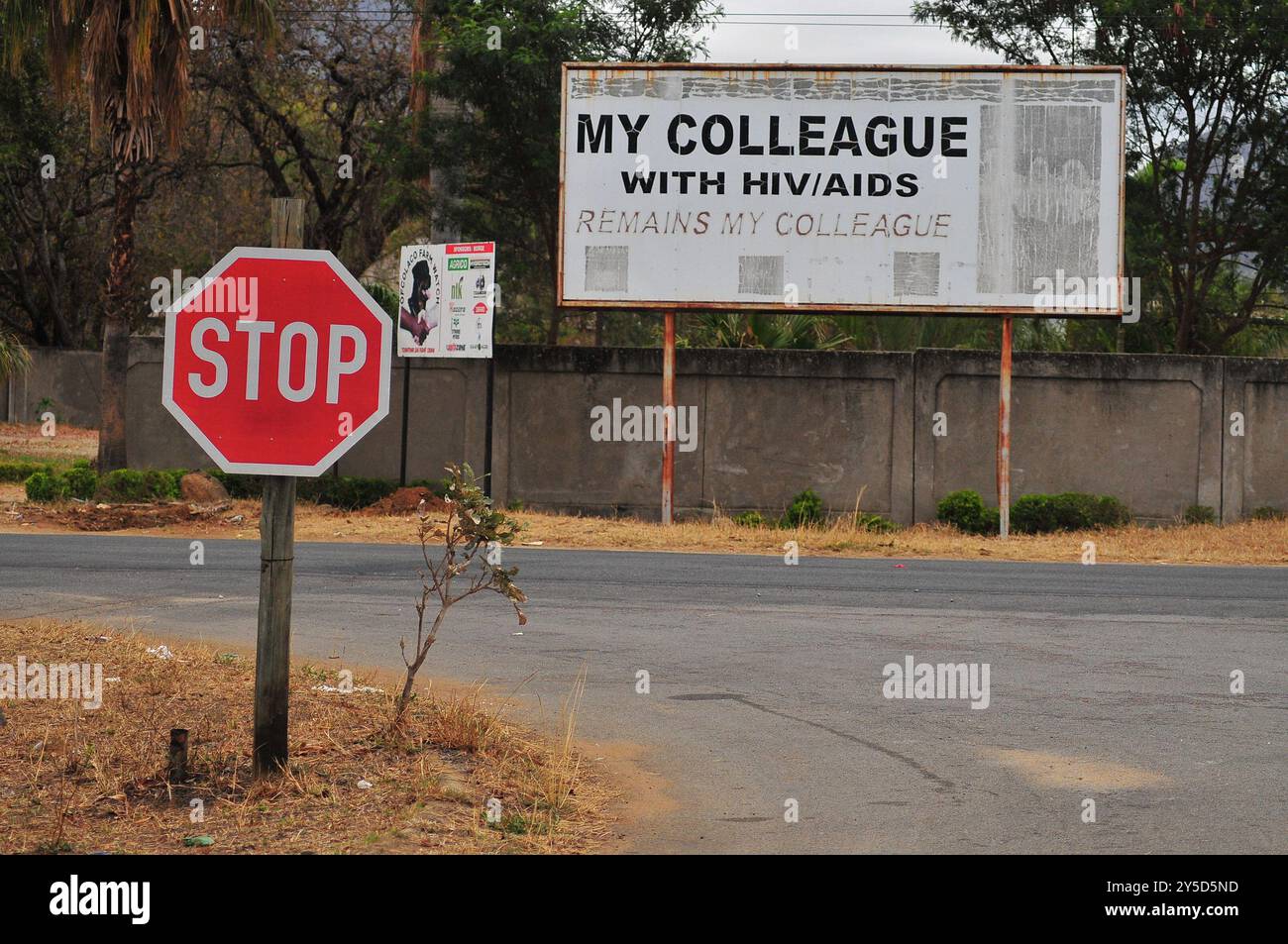 A billboard on a public road in Trichardsdal sends out a message of ...