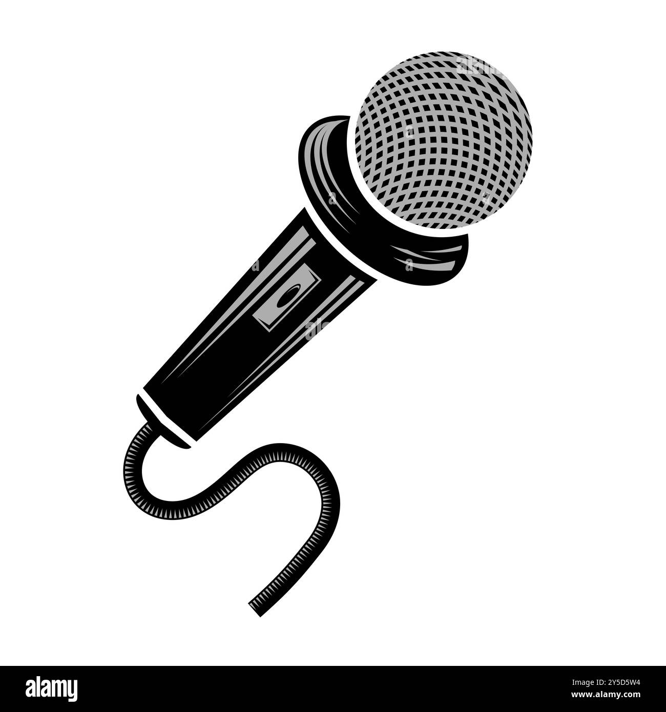 Silver dynamic microphone on Black and White Stock Photos & Images - Alamy