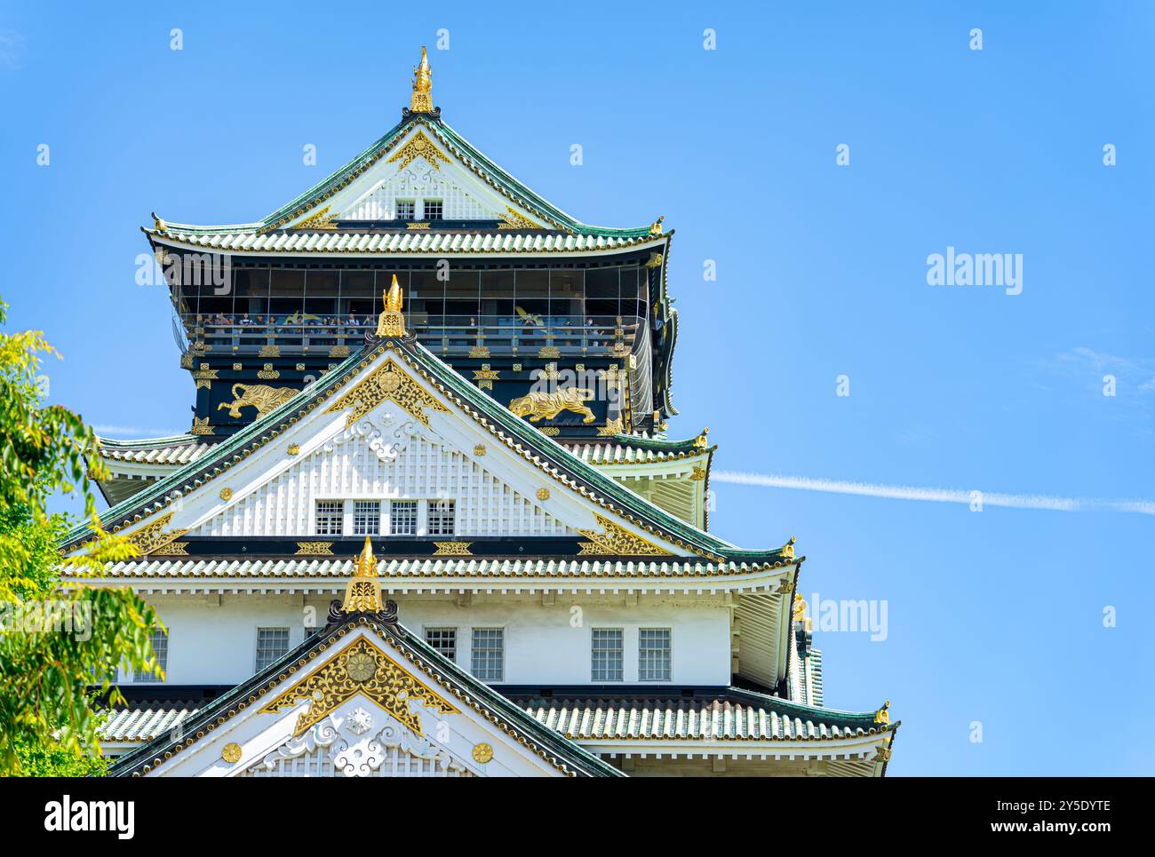 View with Osaka Castle, the most famous landmark and popular tourist attractions in Osaka, Japan. Stock Photo