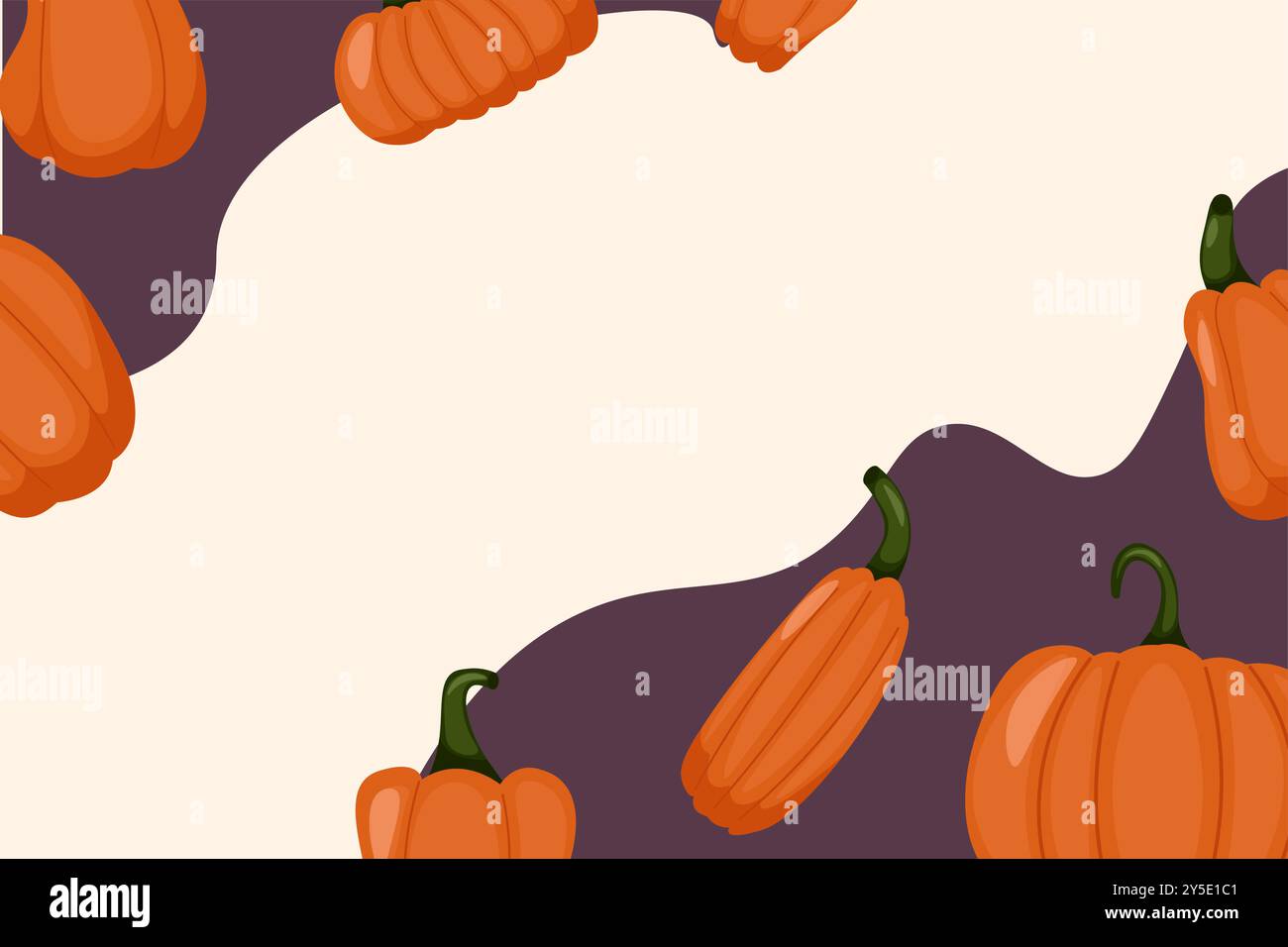 Autumn pumpkins on a beige background. Autumn Background for the design ...