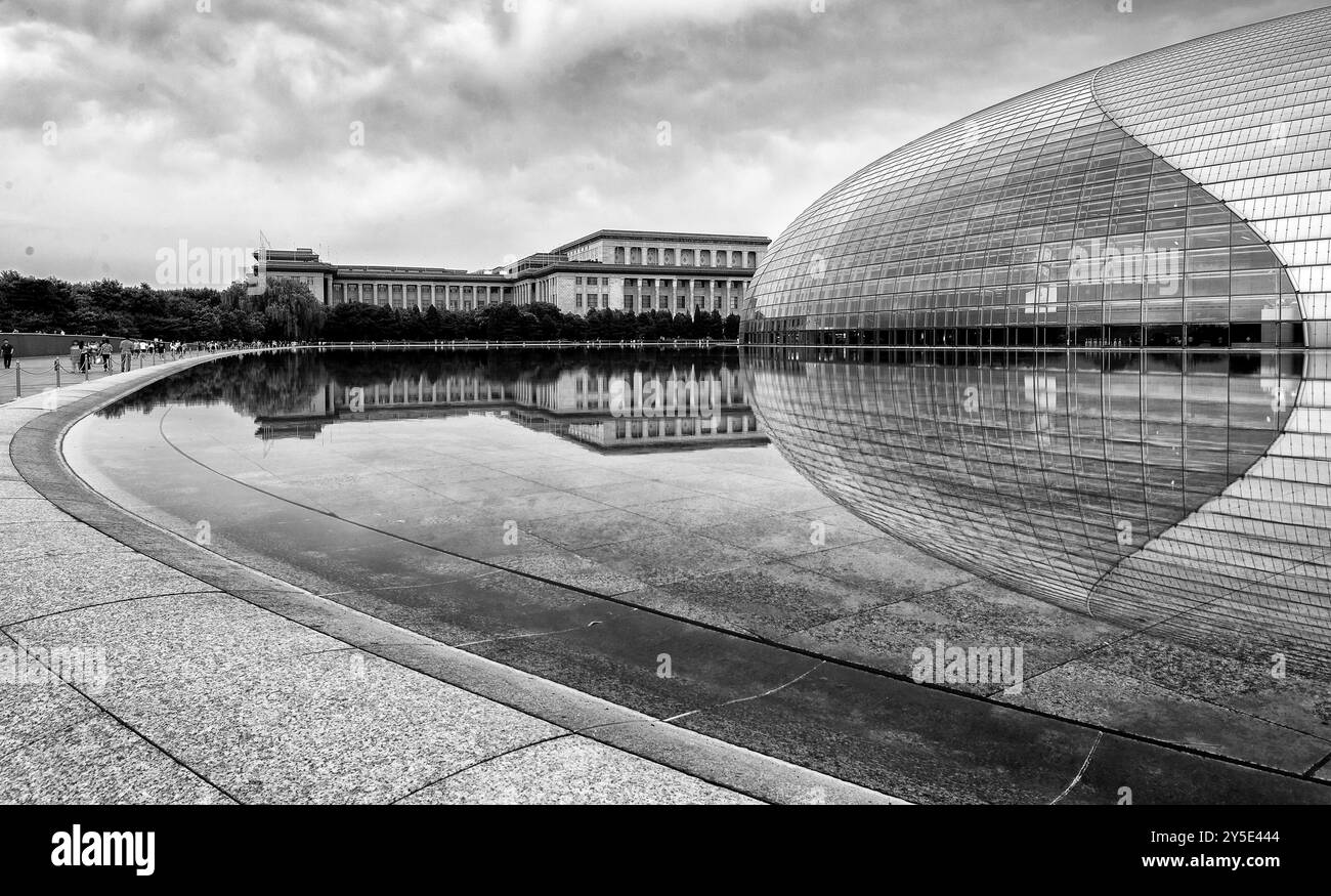 Futuristic architecture of National Centre for the Performing Arts NCPA, Beijing, China Stock Photo