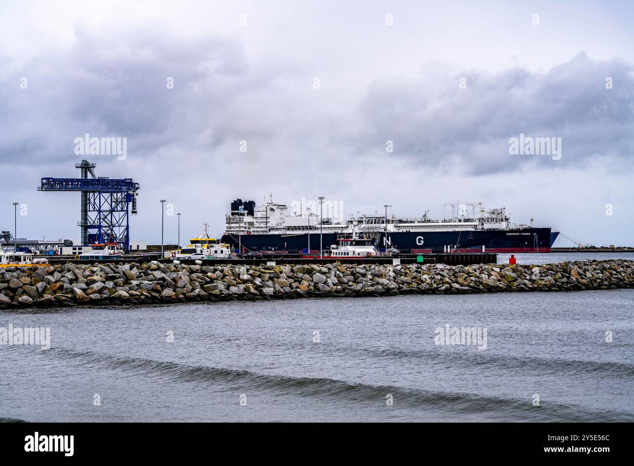 Liquefied natural gas terminal, LNG terminal in the port of Sassnitz ...