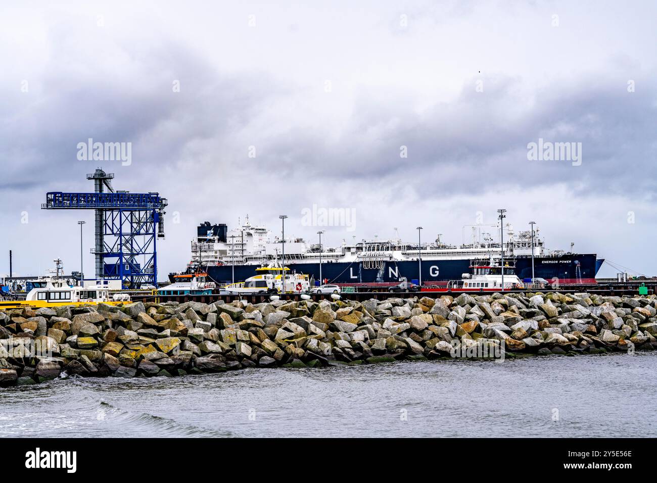Liquefied natural gas terminal, LNG terminal in the port of Sassnitz ...