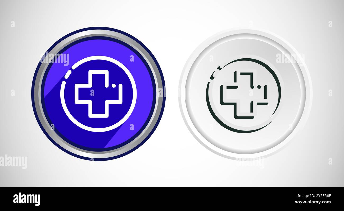 Medical And Healthcare Icon Button Set Design Illustration Stock Vector ...