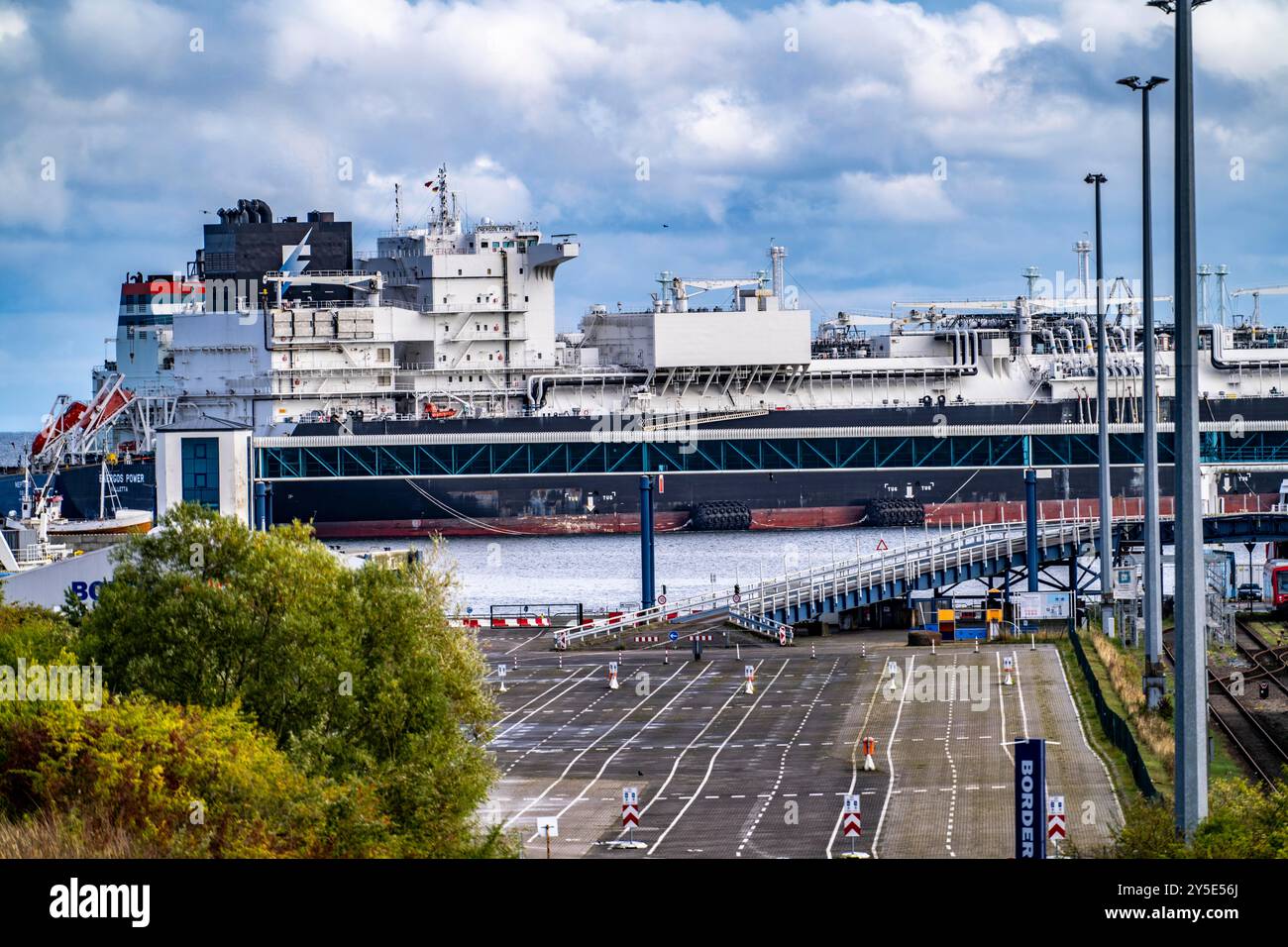 Liquefied natural gas terminal, LNG terminal in the port of Sassnitz ...