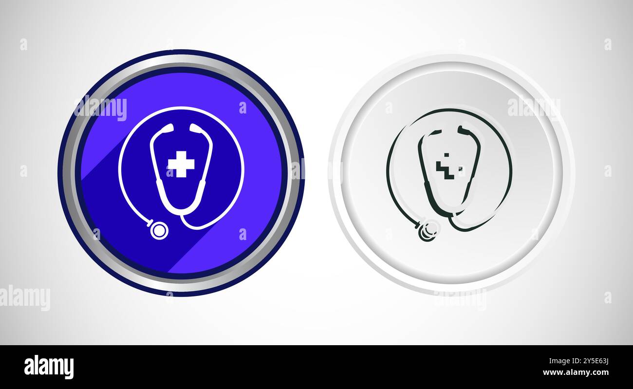Medical And Healthcare Icon Button Set Design Illustration Stock Vector ...