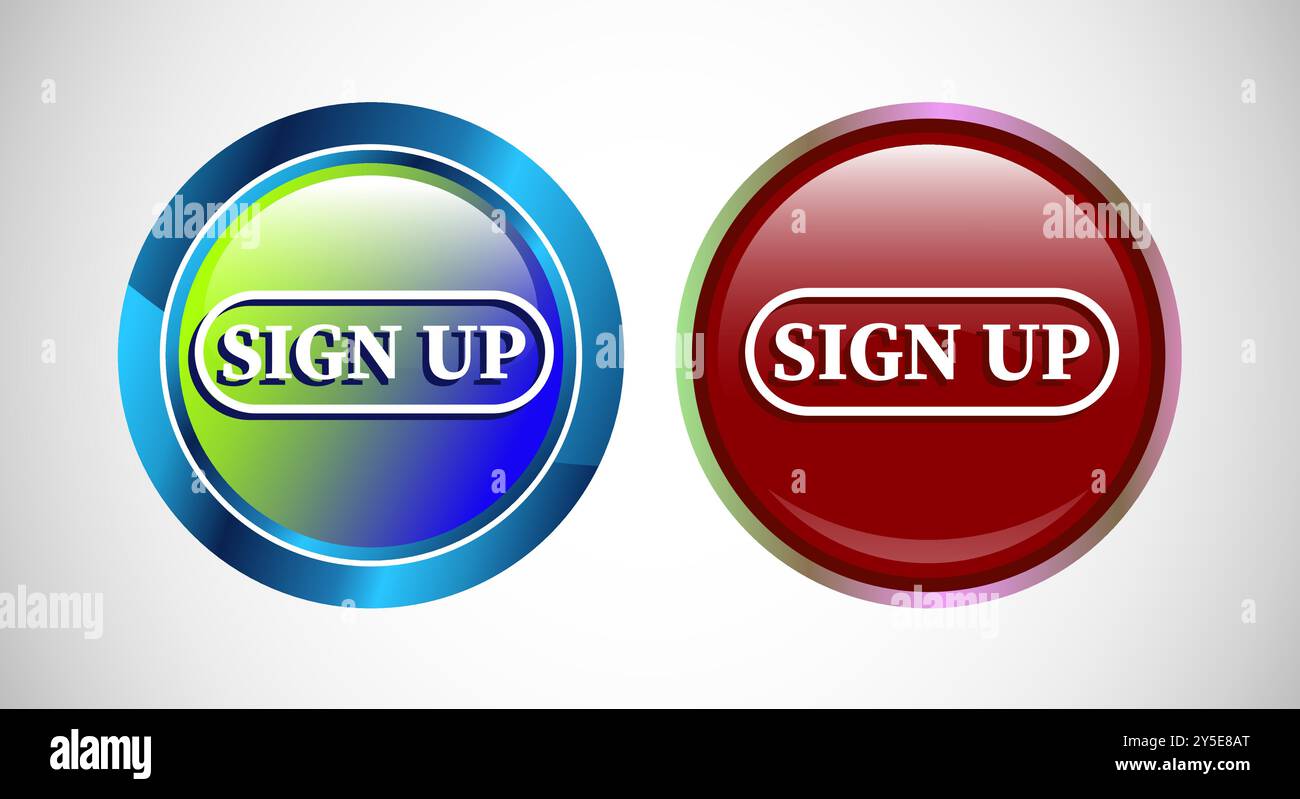 Sign Up Icon Button Set Design Illustration Stock Vector Image & Art ...